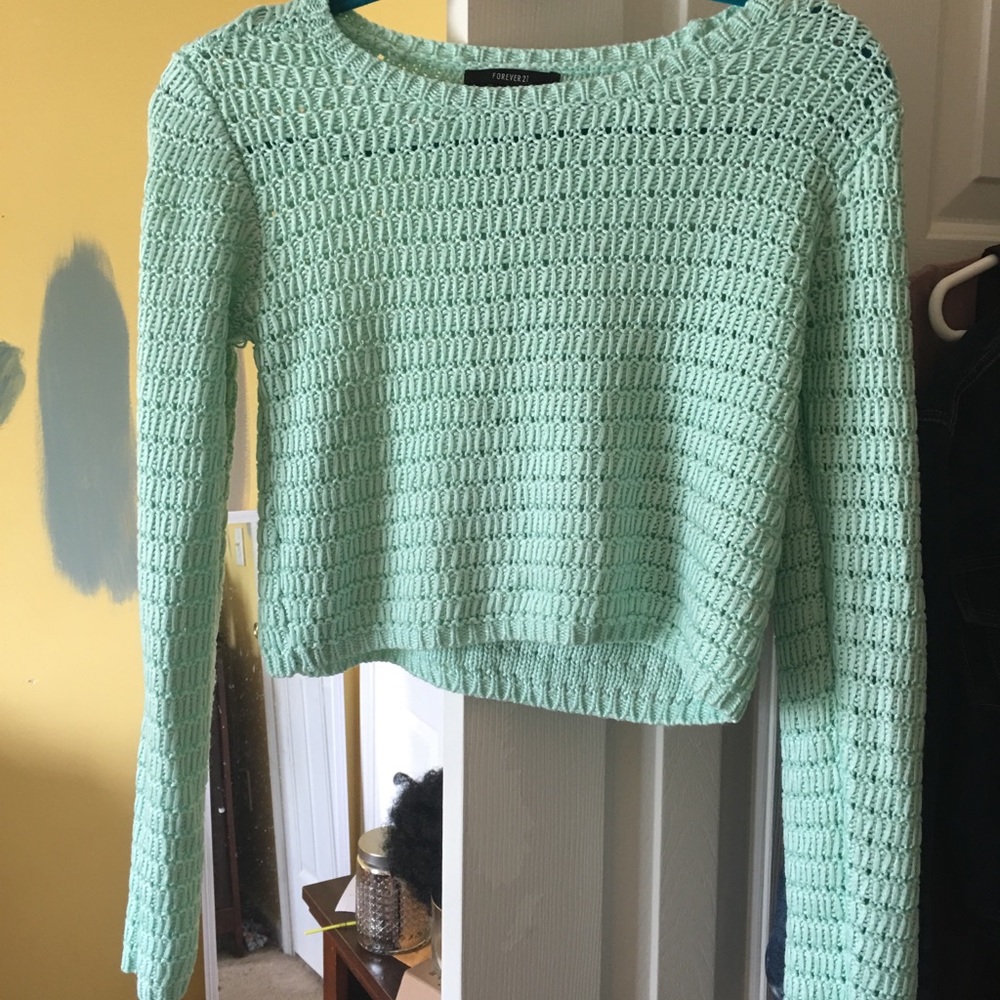 Long sleeved crop top sweater
